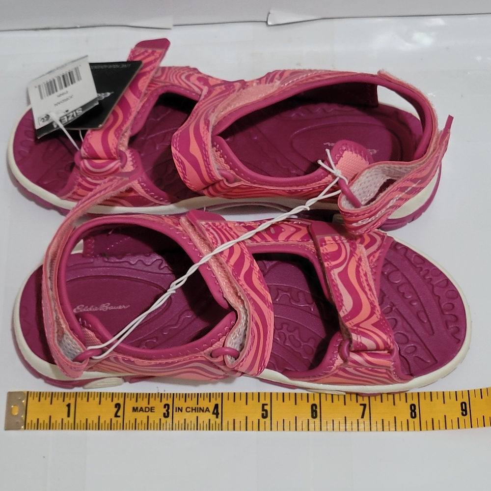 Eddie Bauer Girl's - Adjustable Strap Jordan River Sandal - Pink Waves - Picture 5 of 5